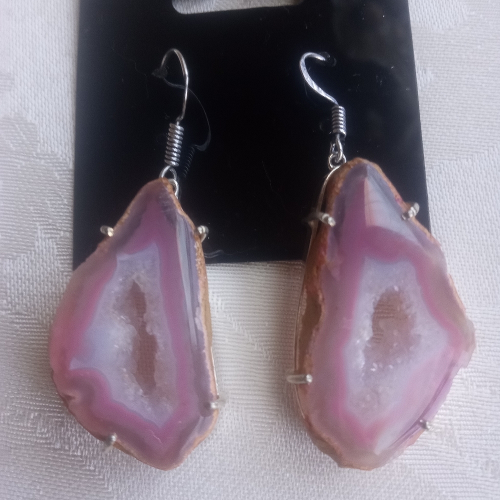 Solar quartz handmade earrings